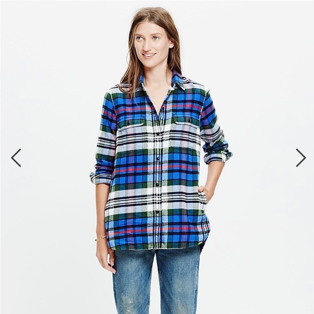 Madewell Flannel Ex-Boyfriend Shirt w/pockets. Size XS
